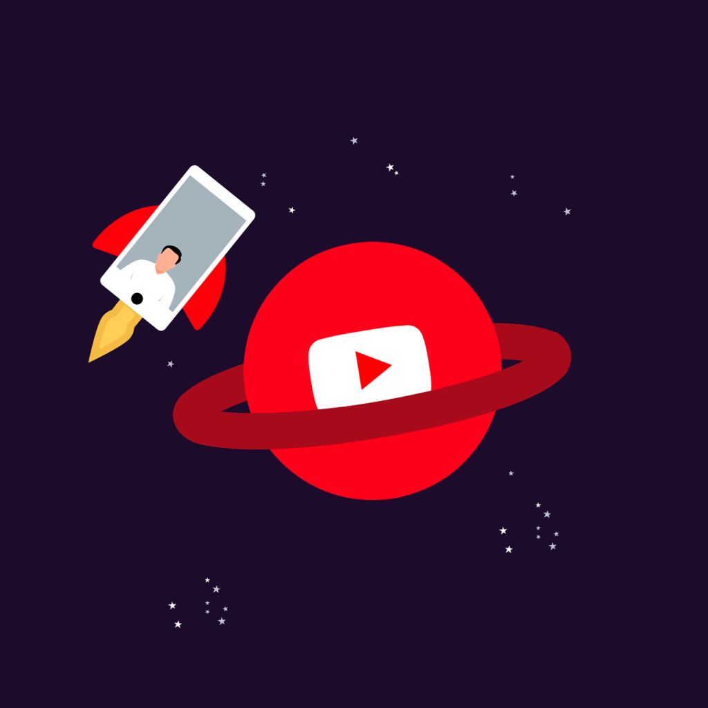 you tube rocket advertisement vector