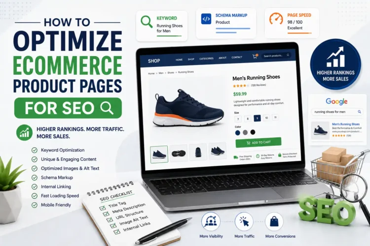 Ecommerce product page SEO optimization infographic